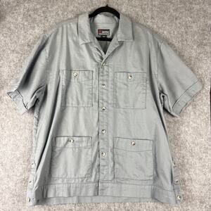 EOTAC Shirt Mens Large Blue 4 Pocket Operator Grade Woven Military Utility Work